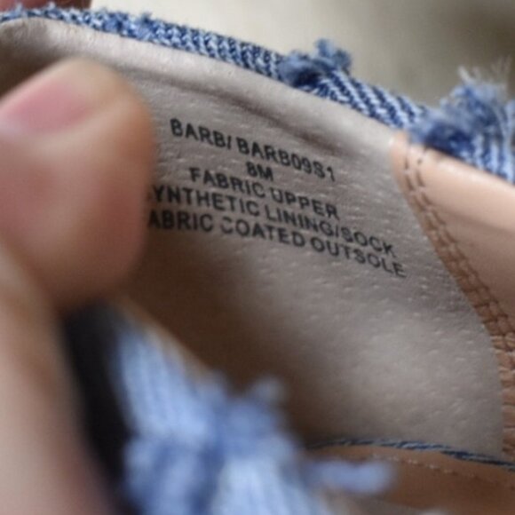 Steve Madden Barbi Blue Denim Frayed Bow Stiletto Heels Coquette - Picture 8 of 8